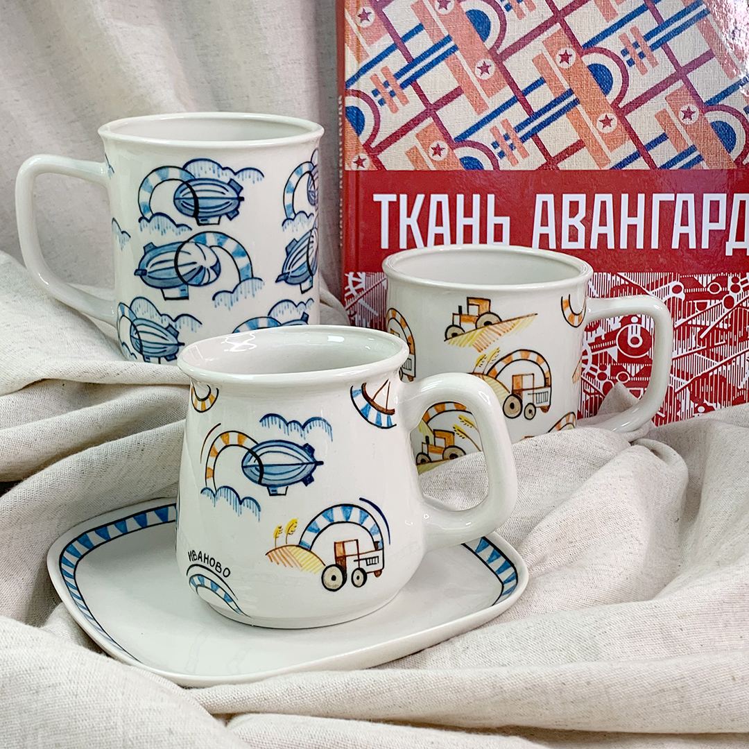 картинка Чайная пара Индустриальная Роспись. Фарфор. от магазина Фабрика игрушек МОЯ ЗАБАВА